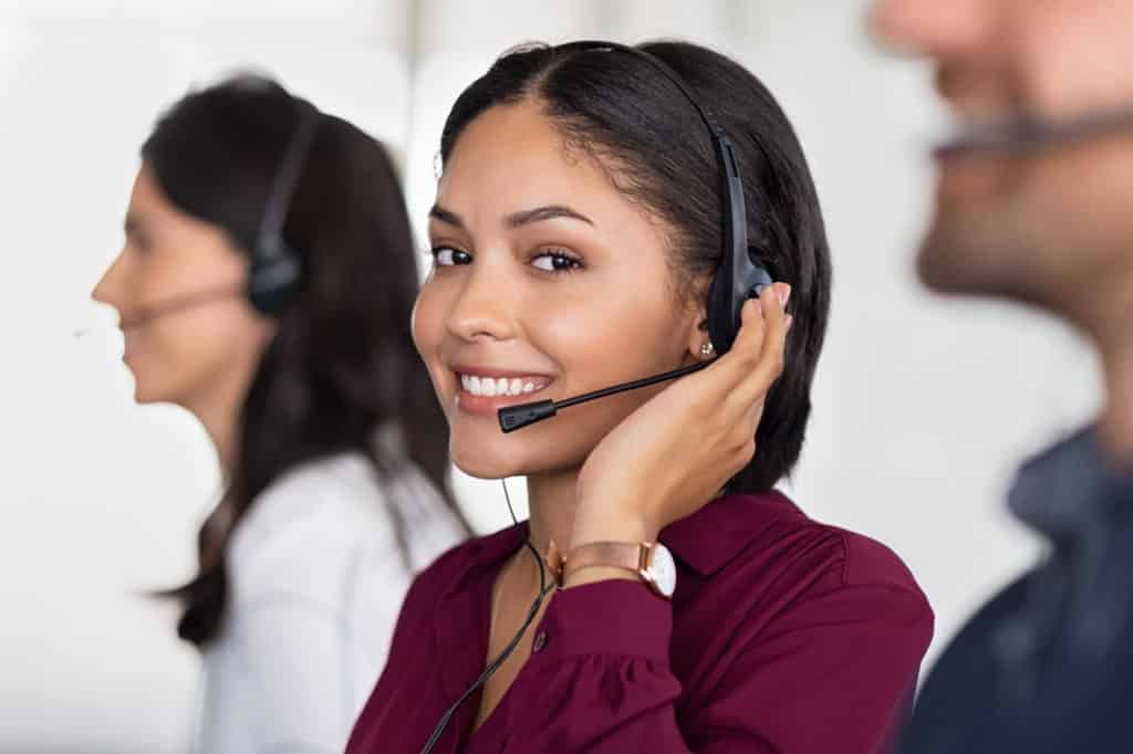 Young woman in customer service center